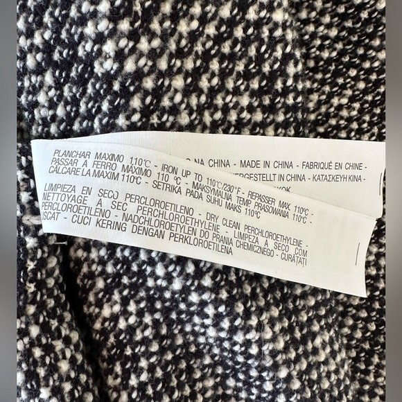 Zara Knit Open Front Cardigan Waterfall Black White Sweater Top Women’s Small - Picture 9 of 9